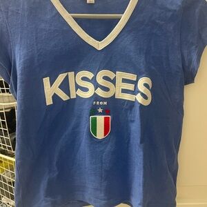Blue Kisses V-Neck T-Shirt